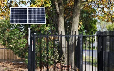 Smart gate with solar panel pickets design